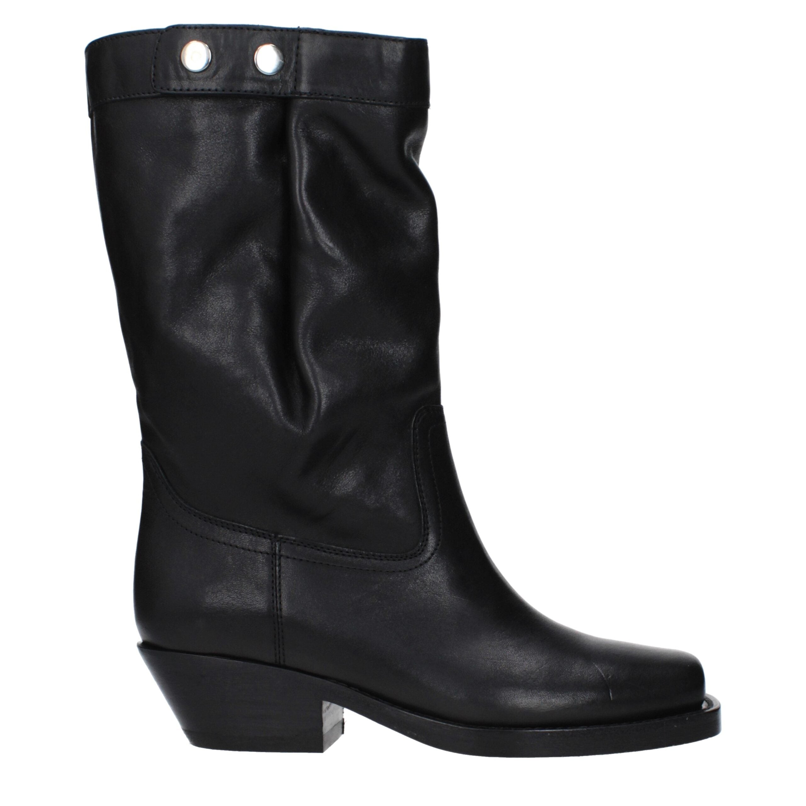 Isabel Marant Black Leather Ankle